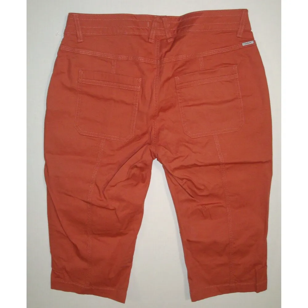 Womens 8 New NWT Orange Hike Shorts Pocket Long UPF 40 Trail Elle Prana Knicker - Image 6