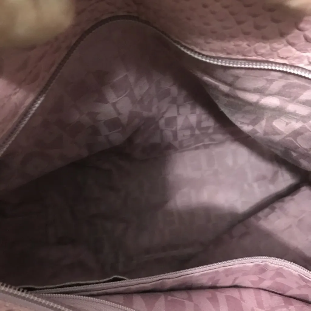 Furla Pale Pink Snakeskin Embossed Leather Footed Shoulder Bag - Image 6