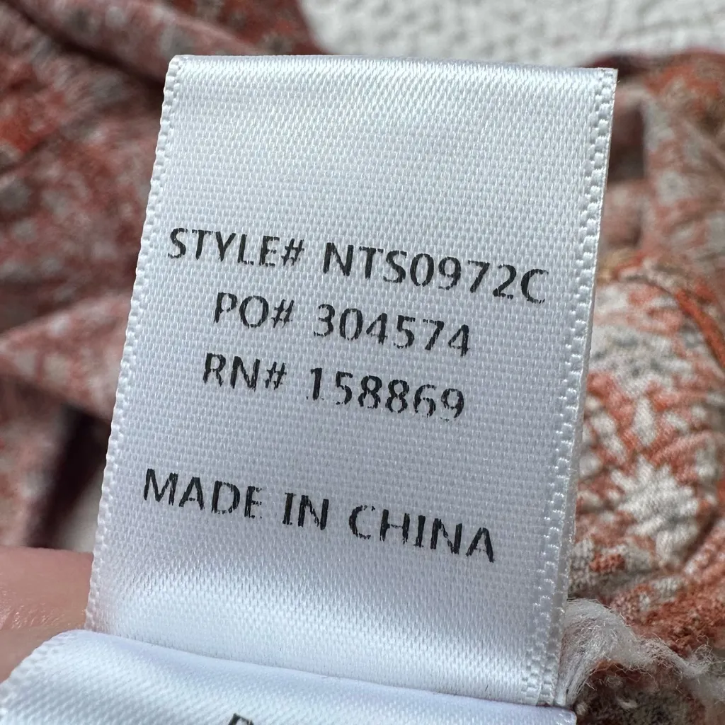 Promesa Orange Floral Babydoll Flowy Cropped Long Sleeve - Image 6