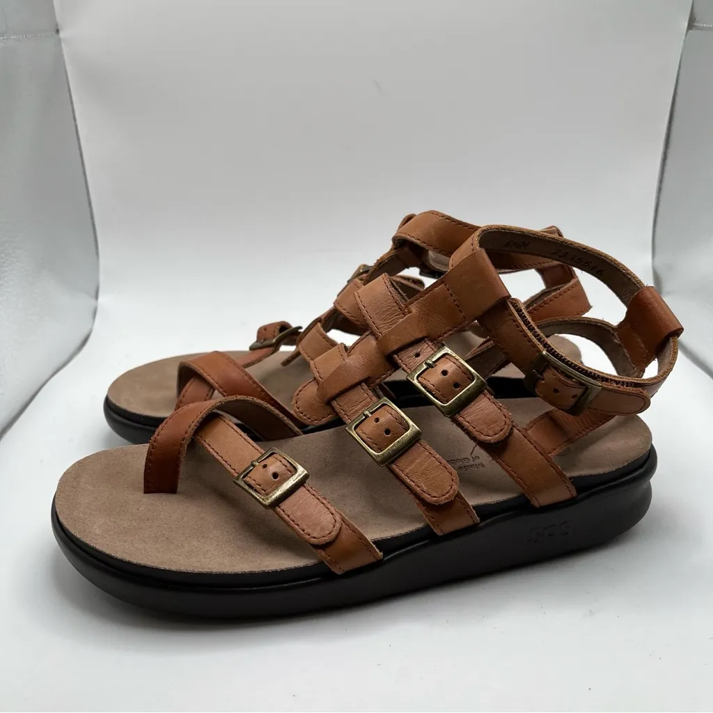 NWOB SAS Womens Shoes Aria Gladiator Sandal brown leather size 6.5M - Image 2