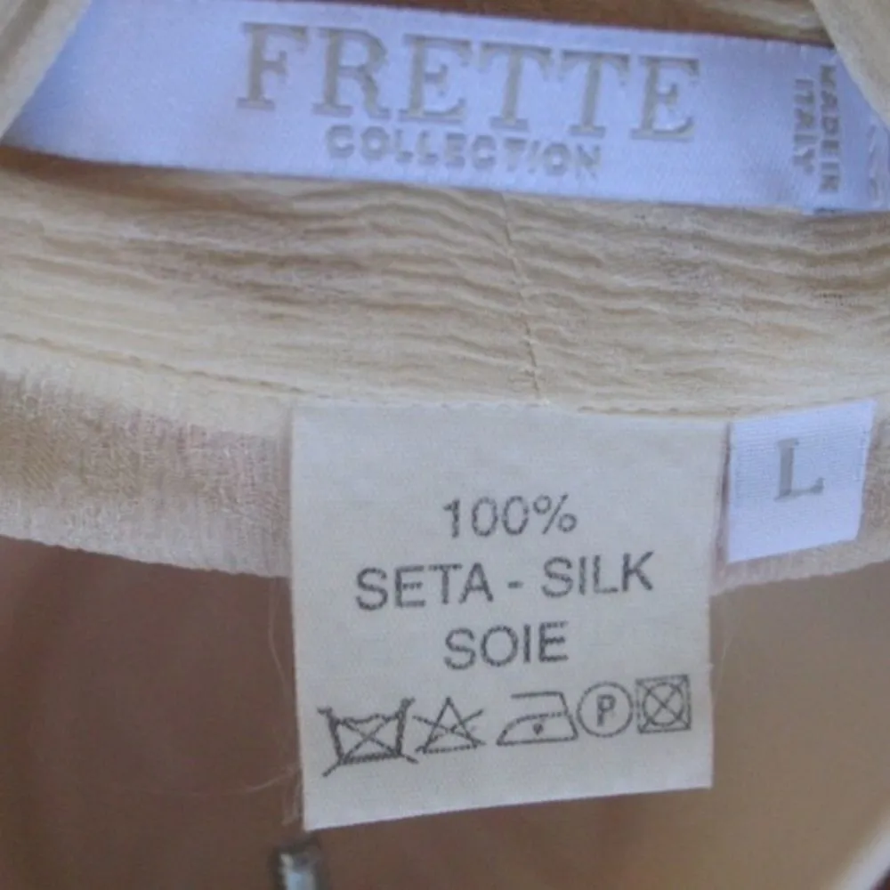 NWOT Frette Cream Silk Long Robe Size L - Image 8