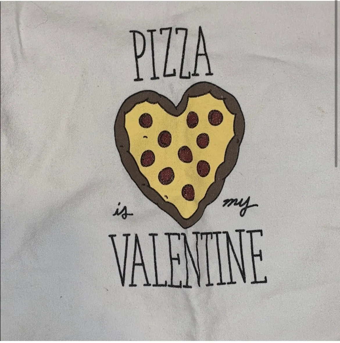 NWOT Pizza is My Valentine Tote Tan - Image 2