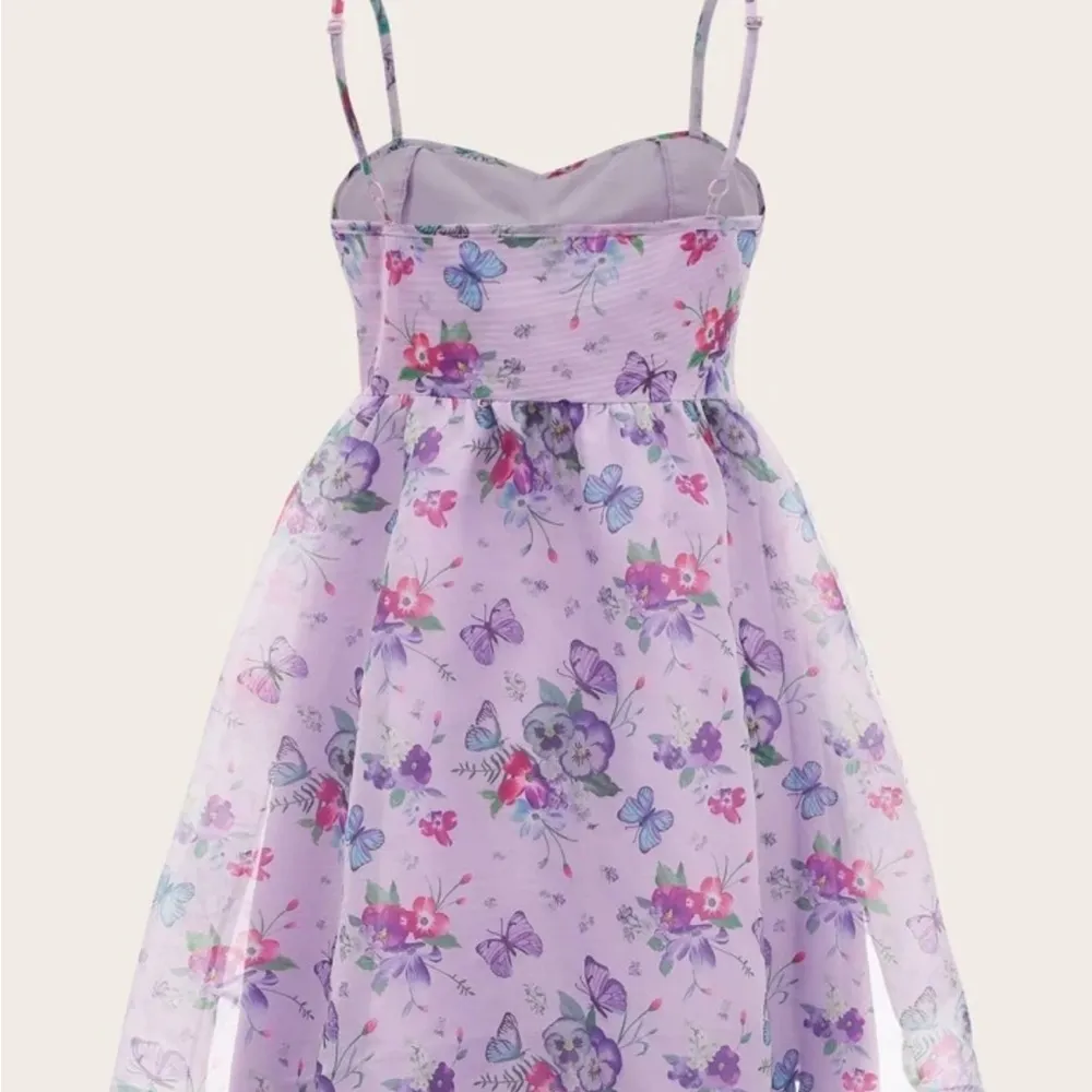 SHEIN Cami Dress Floral Print Bow Tie Front No Stretch Mini Dress Sz M Like New! - Image 5