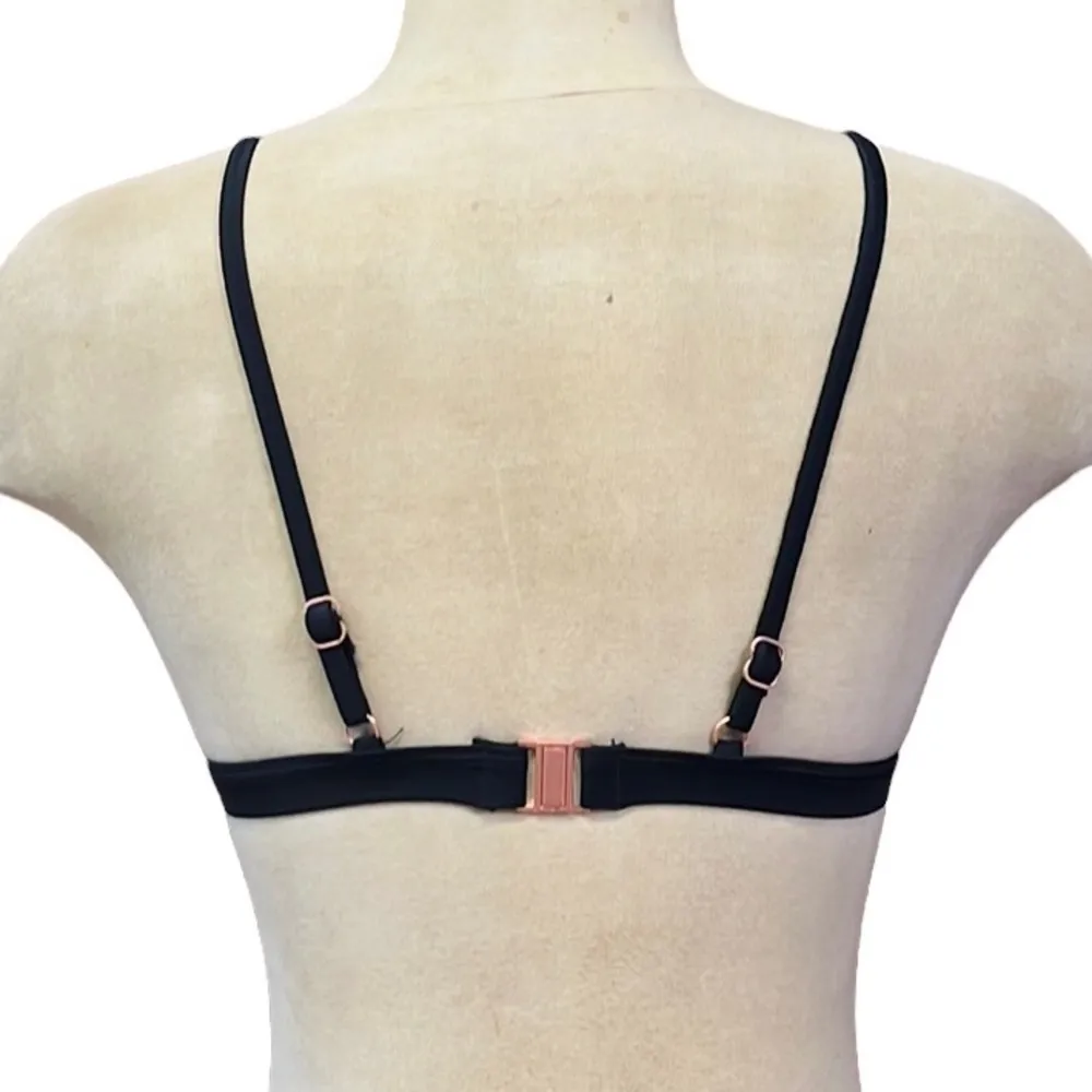 Last chance…Bikini Top Black Crochet Swimsuit Swim S Small New - Image 3