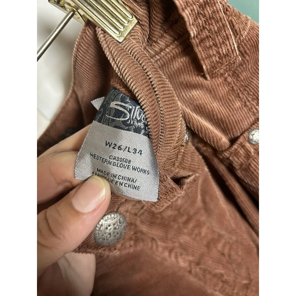 Silver Jeans Suki Military Surplus Skinny Corduroy Flare‎ Pants Brown 26 X 34 Purple - Image 3