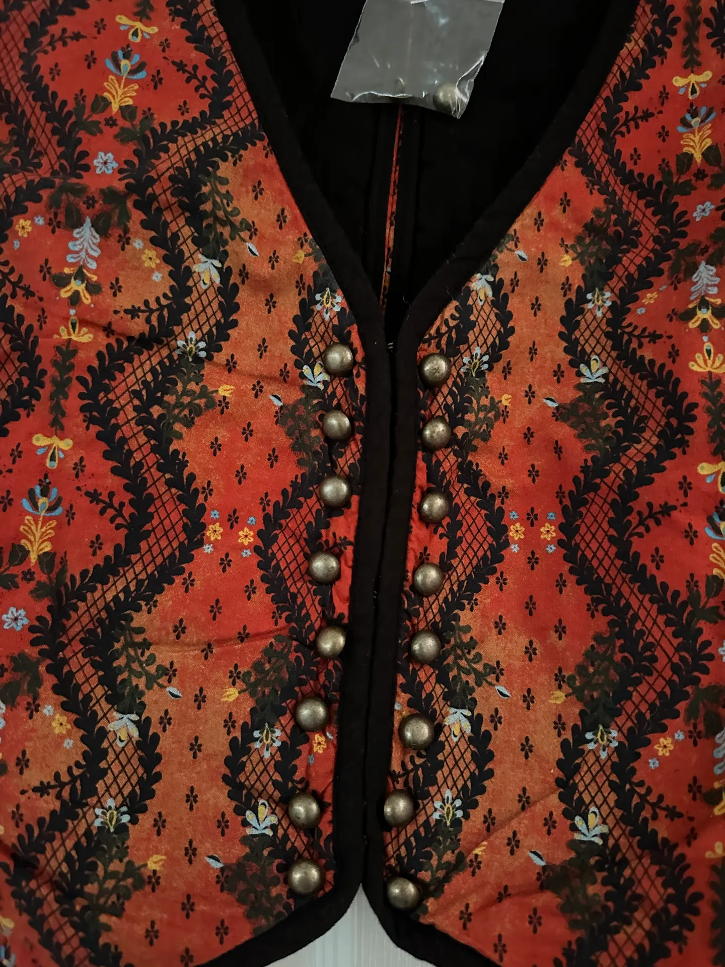 Women Gemini Quilted Vest Top Floral Rust Combo Boho Festival Small - Image 4