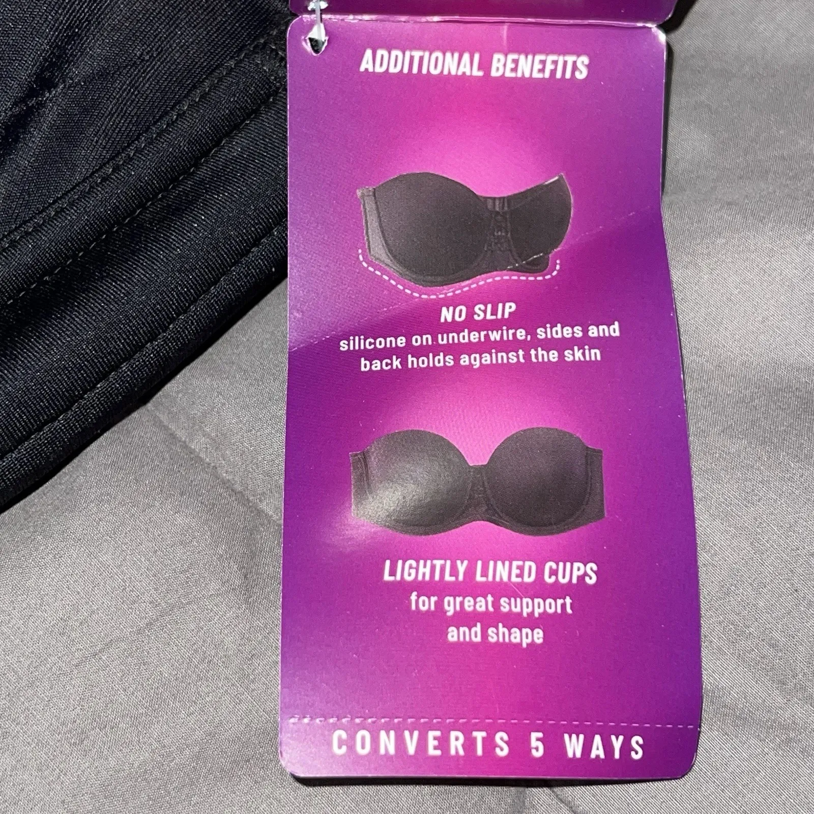 Vanity Fair Beauty Back Strapless Bra Black Convertible Style 74380 Size 42DD - Image 7