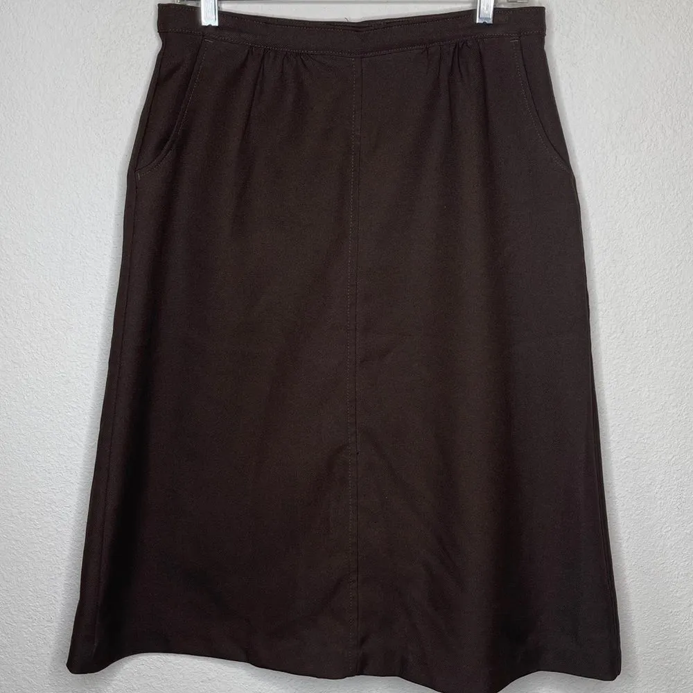 Vintage Levi‎ Strauss Polyester Skirt Brown Size undefined - Image 5