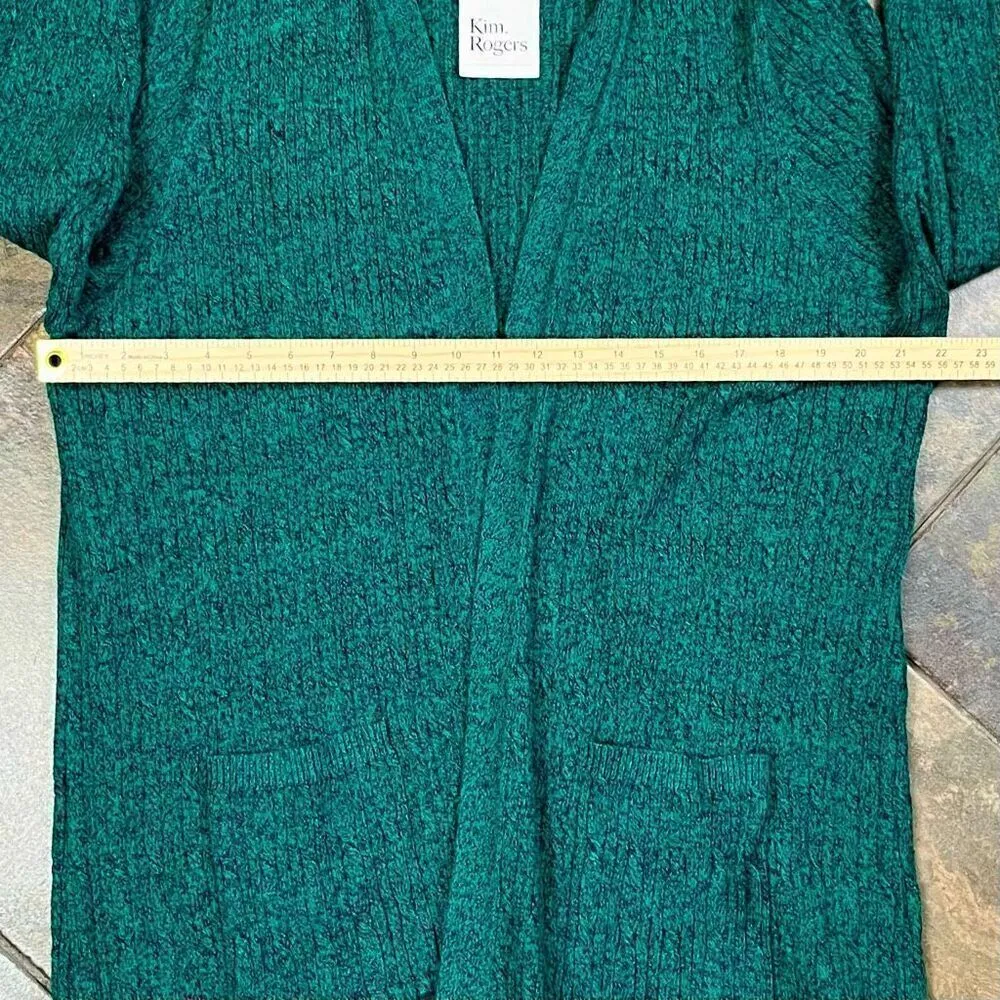 New! NWT Kim Rogers Green Marble Cable Cardigan 2X - Image 4