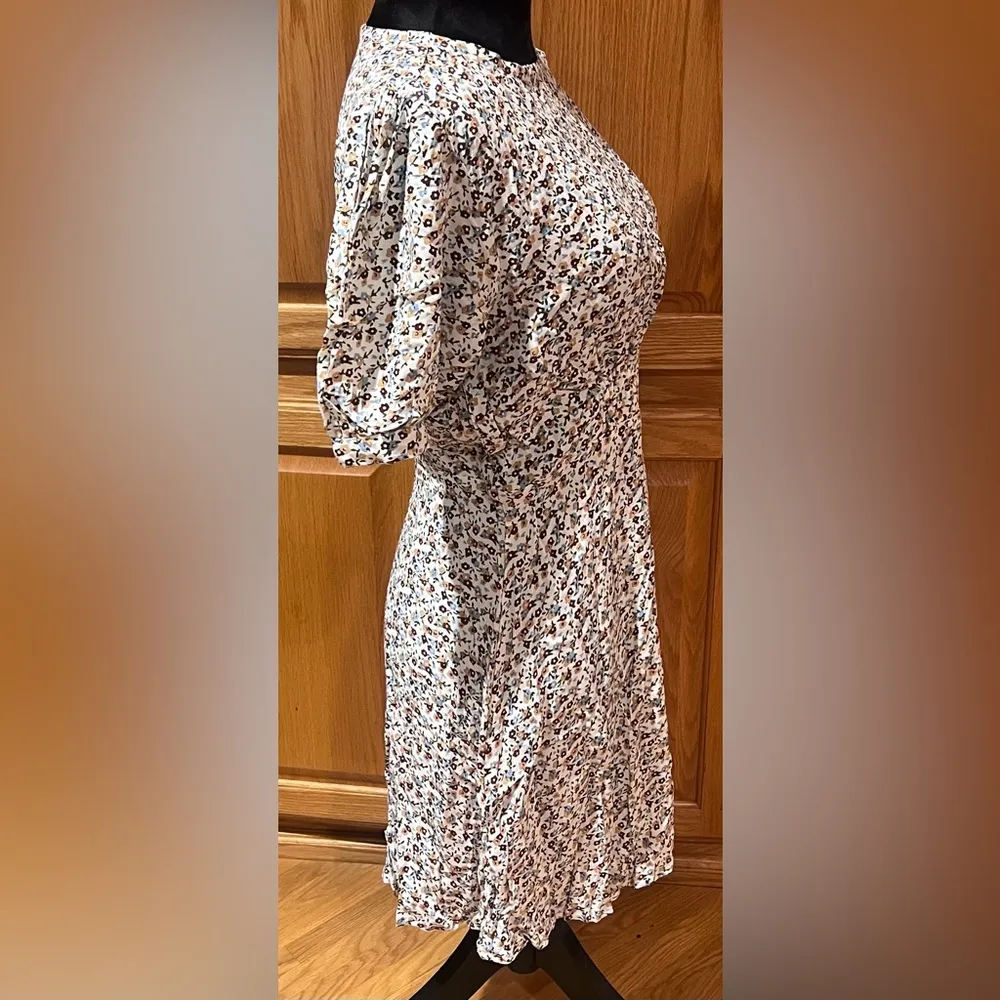 Faithfull the Brand Sidonie Mini Dress Aurelia Off White Chestnut Floral Print 4 - Image 8