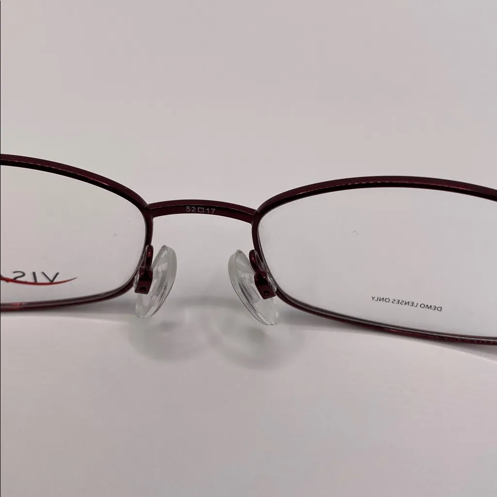 Visage Women's E214 Rectangular Prescription Eyeglasses metal NWT Red - Image 12