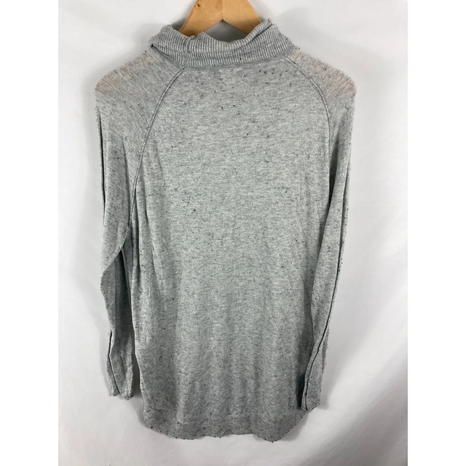 Caslon Mock Neck Lightweight Knit Grey Tunic sweater Size Medium - Image 4