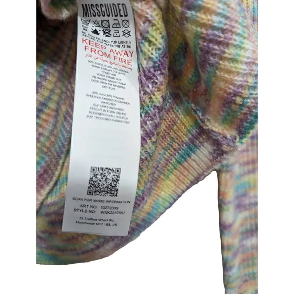 Misguided space dye cardigan with cherry detail US 6/8 new - Image 6