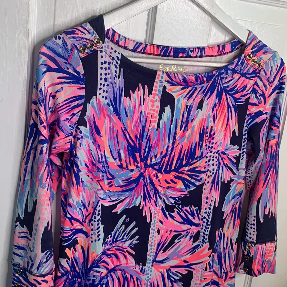 Lilly Pulitzer Sophie Shift Dress Palms Up UPF 50+ W-746 Sz XS - Image 3