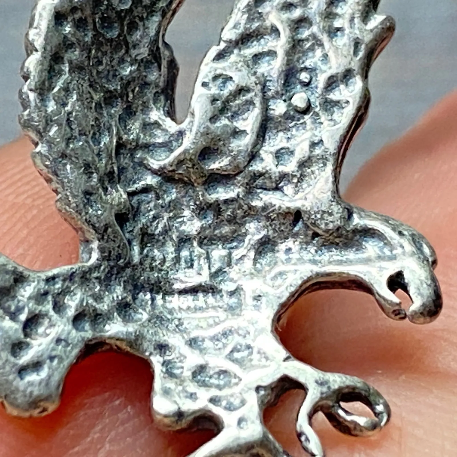 Vtg Sterling Silver Eagle Earrings Dangle Fly Bird Southwestern Native American - Image 4