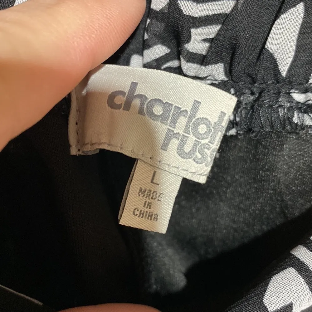 Charlotte Russe Skirt Juniors L Black Print Sheer​​​ - Image 3