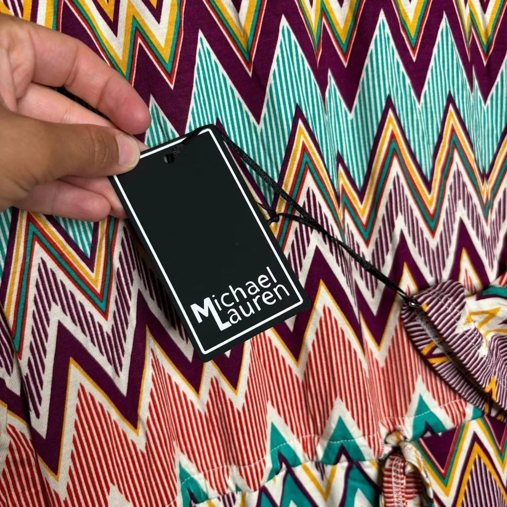 Michael Lauren Nelson Long Sleeve V Neck Romper - Image 7