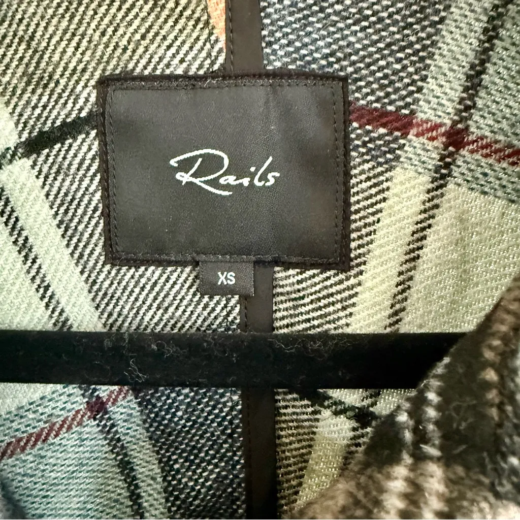 Rails Ridley Shacket Button Up Jacket, Mint Grey Mixed Plaid | Size XS - Image 6