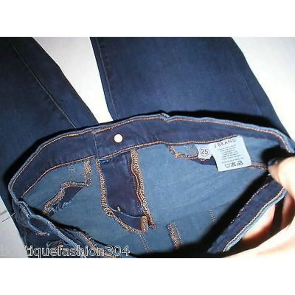 New J Brand Jeans Dark Blue Slim Skinny Womens 25 Fashion Designer USA - Image 5