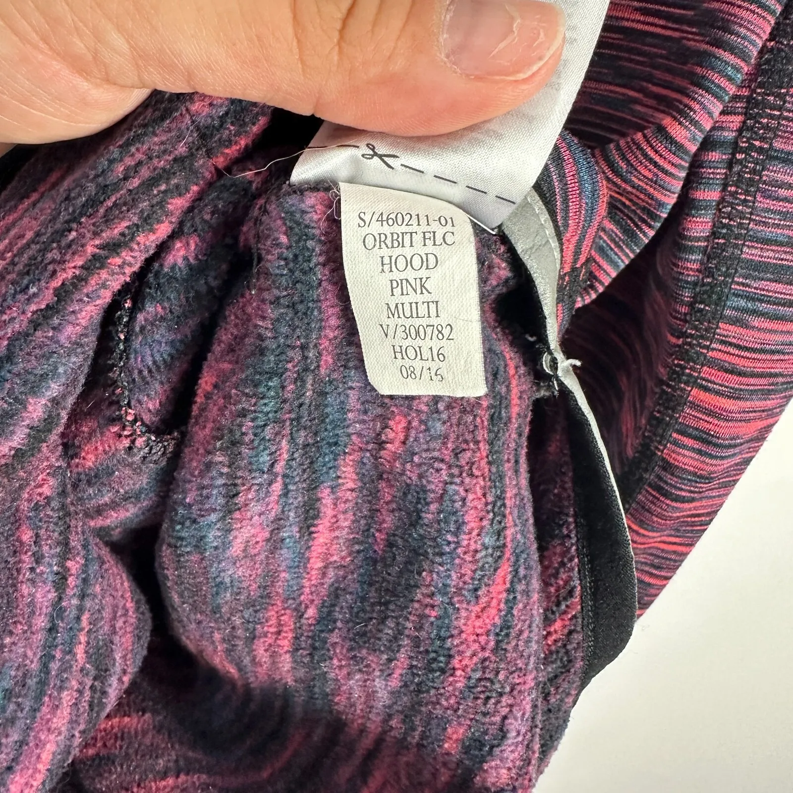 Gap Funnel Neck Hoodie Pullover S Pink Space Dye Activewear Athleisure‎ Fleece - Image 5