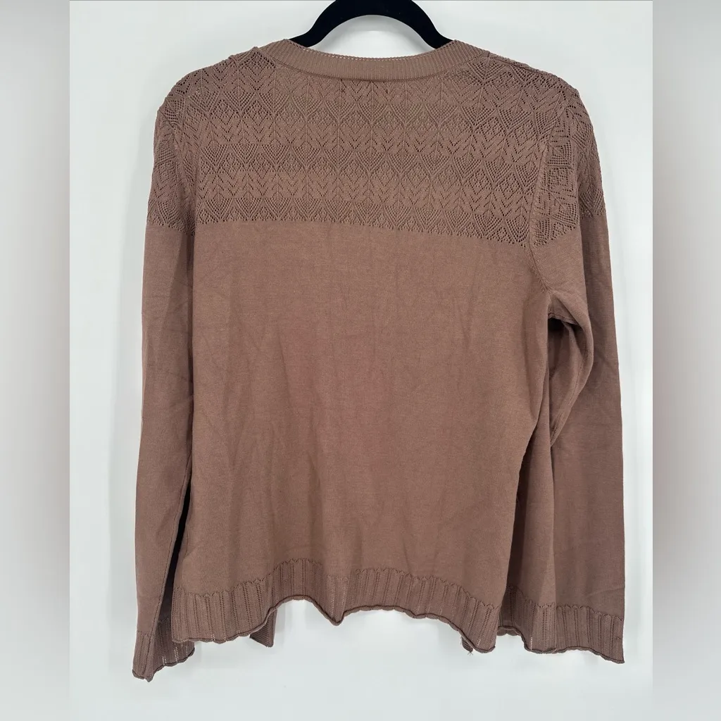 Stitch Fix Lety & Me Taupe Lightweight Cardigan Size Medium Open Front Sweater Brown - Image 7