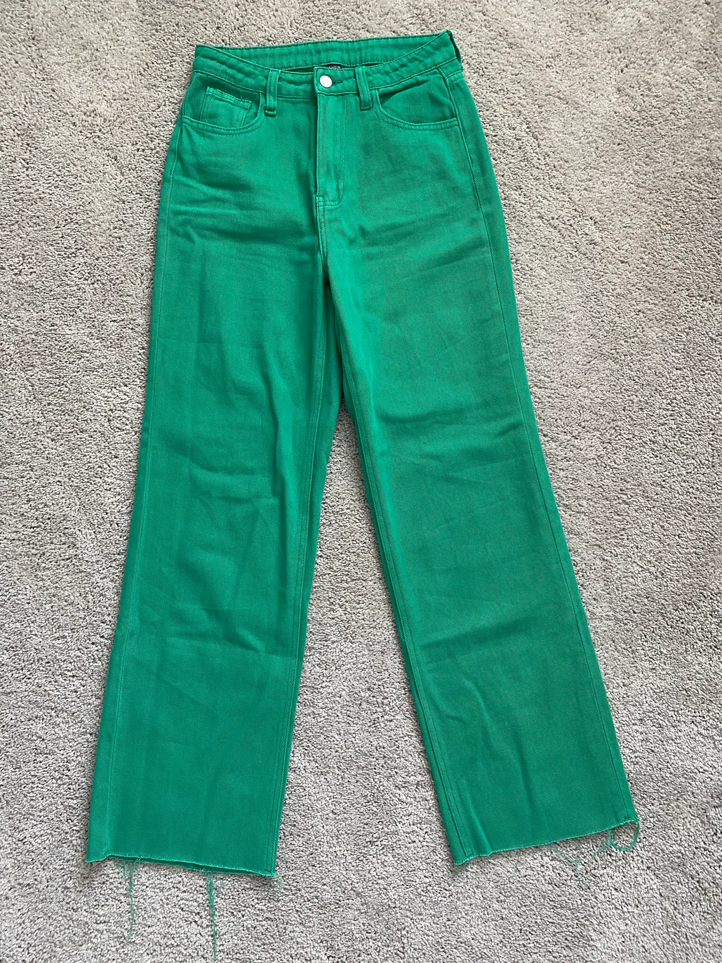 SheIn Green Solid Straight Leg Jeans - Image 2