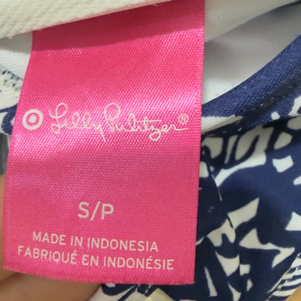 Lilly Pulitzer Women’s Swimsuit one piece halter top Navy/Hot Pink Size S - Image 9