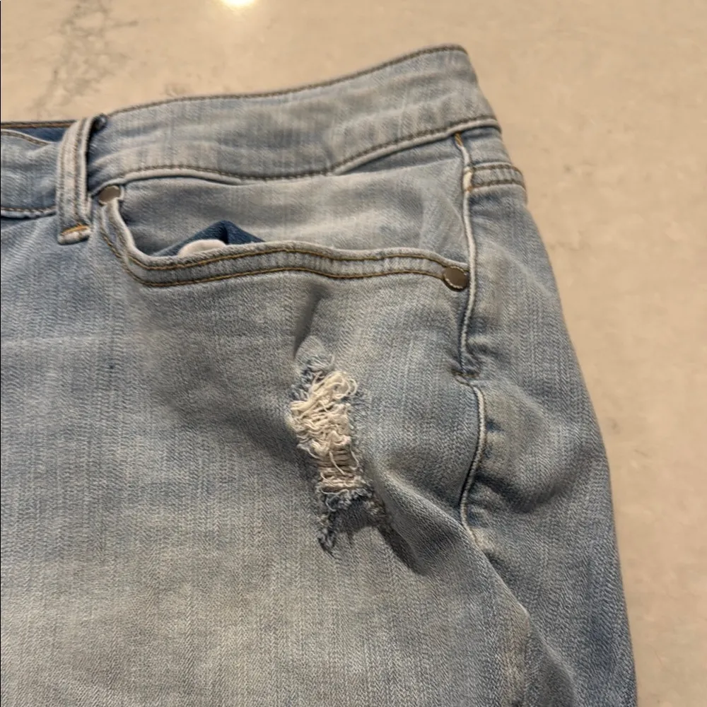 Torrid Light Blue Distressed Denim Shorts size 24 - Image 3