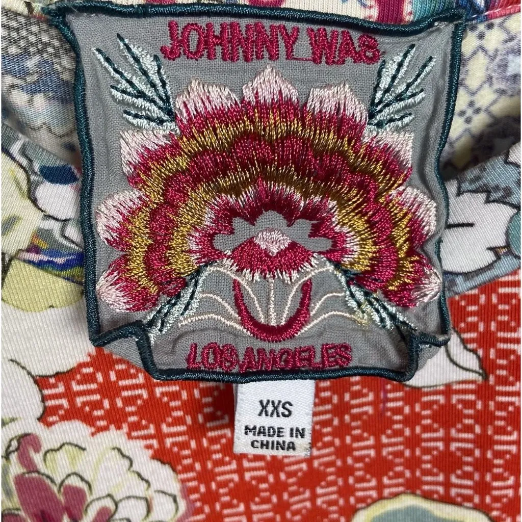 Johnny Was‎ Top Lubello Favorite Bamboo Shirt Short Sleeve Woman's Size Xxs Boho - Image 2