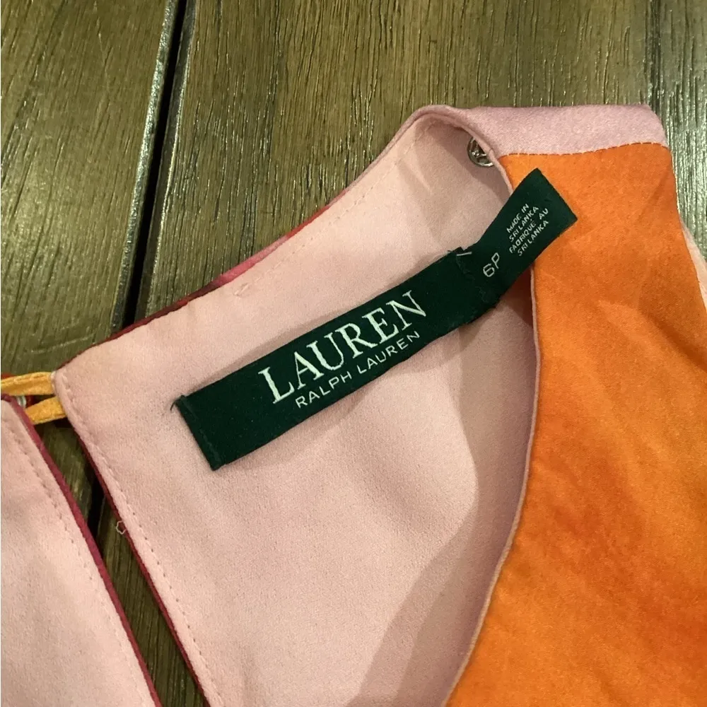 Lauren Ralph Lauren Floral Colorful Sleeveless crepe shift Cocktail mini Dress 6 - Image 5