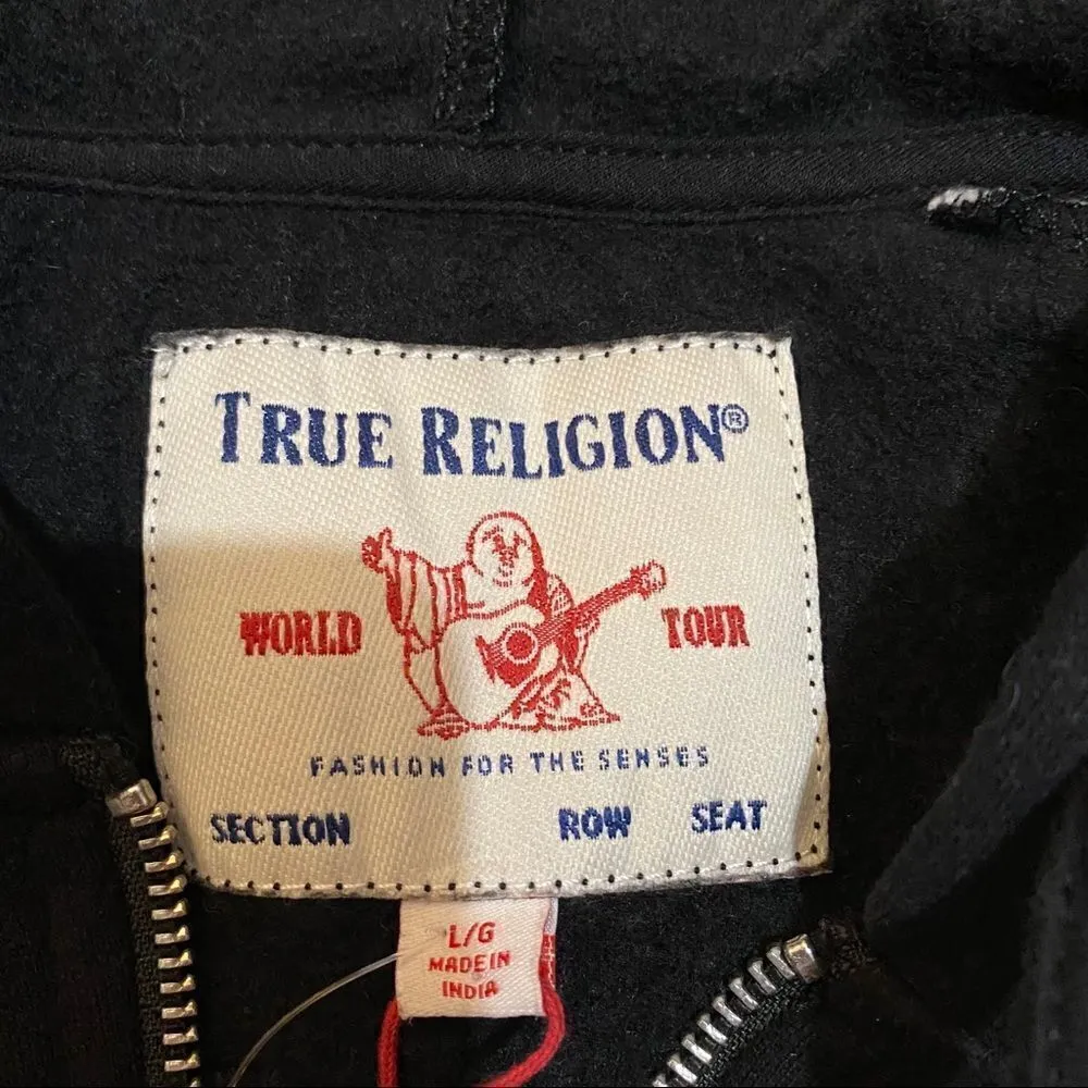 NWT True Religion Zipup sweater size large - Image 2
