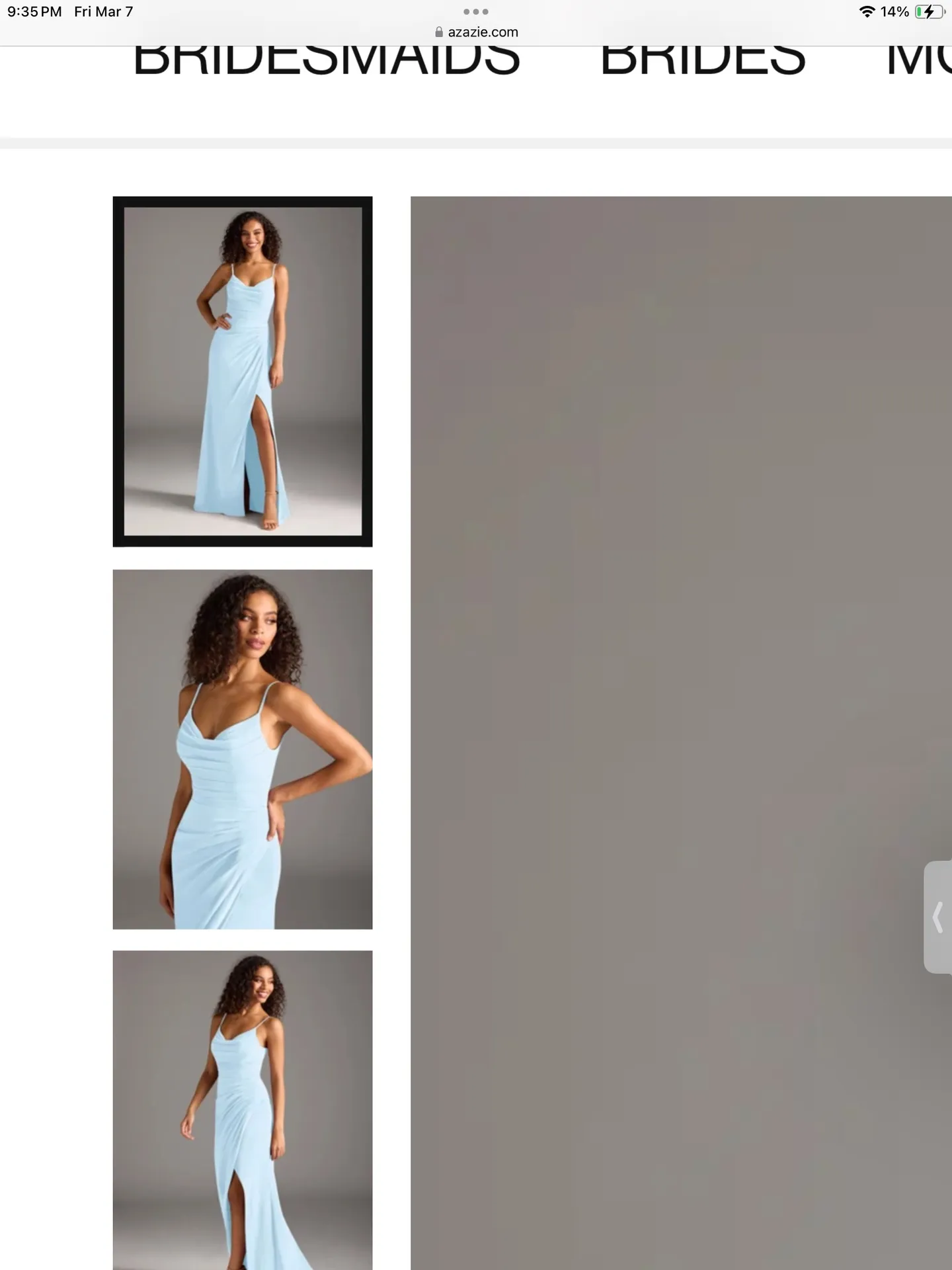 Deandra Sky Blue Chiffon Spaghetti Strap Cowl Neck Formal Dress Size 2 - Image 18