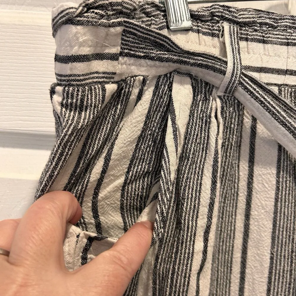 Rewind Womens Large Linen Blend Wide Leg Cropped Pants Boho Beachy Coastal - Image 4