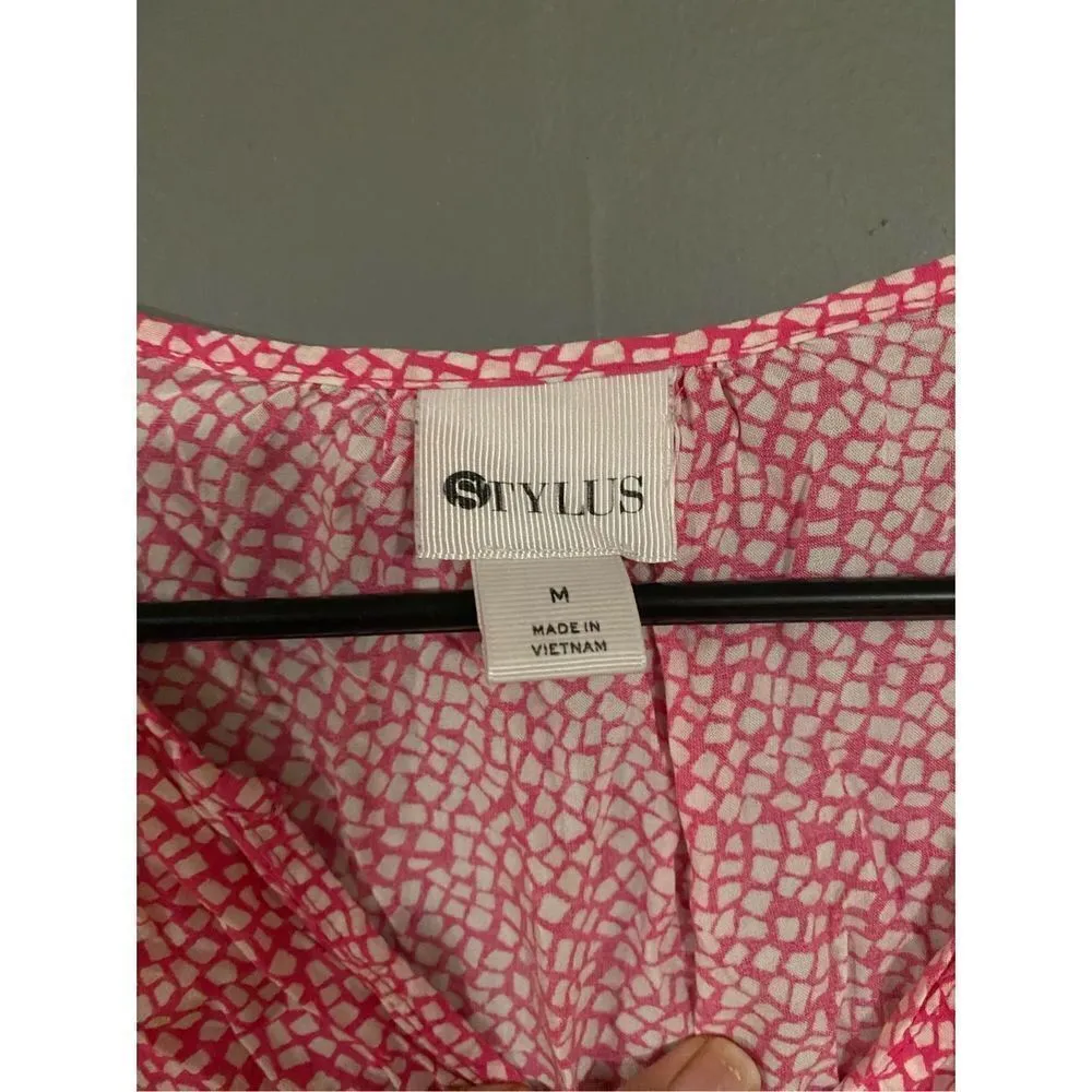 Stylus High Low 3/4th Sleeve Top Size Medium Pink - Image 3