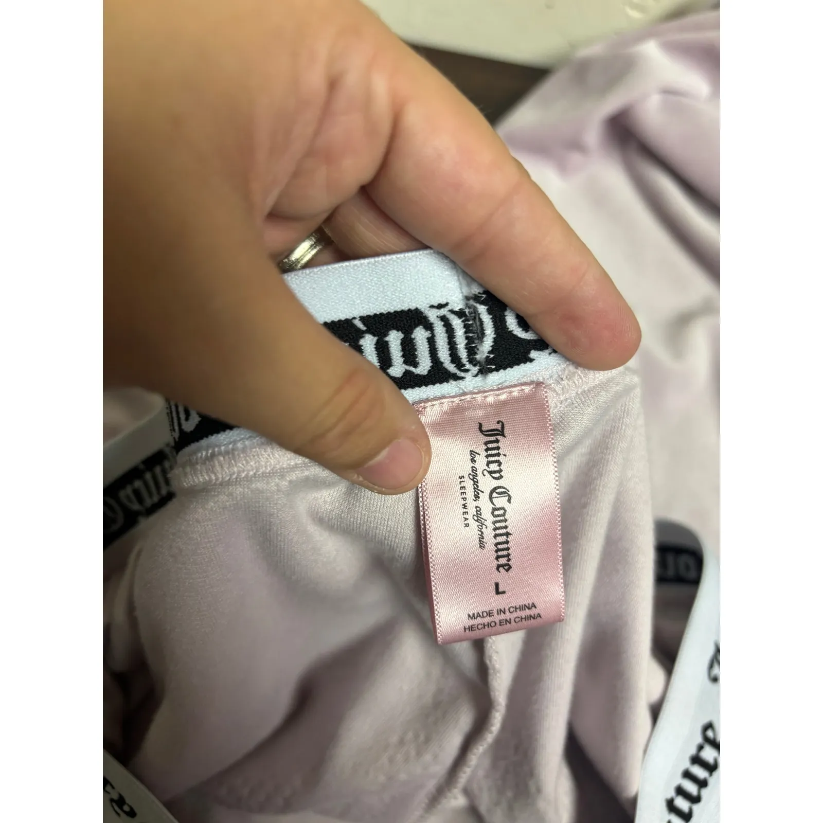 Juicy Couture Velour Joggers with Rhinestone “Juicy” Logo – Size Large - Image 4