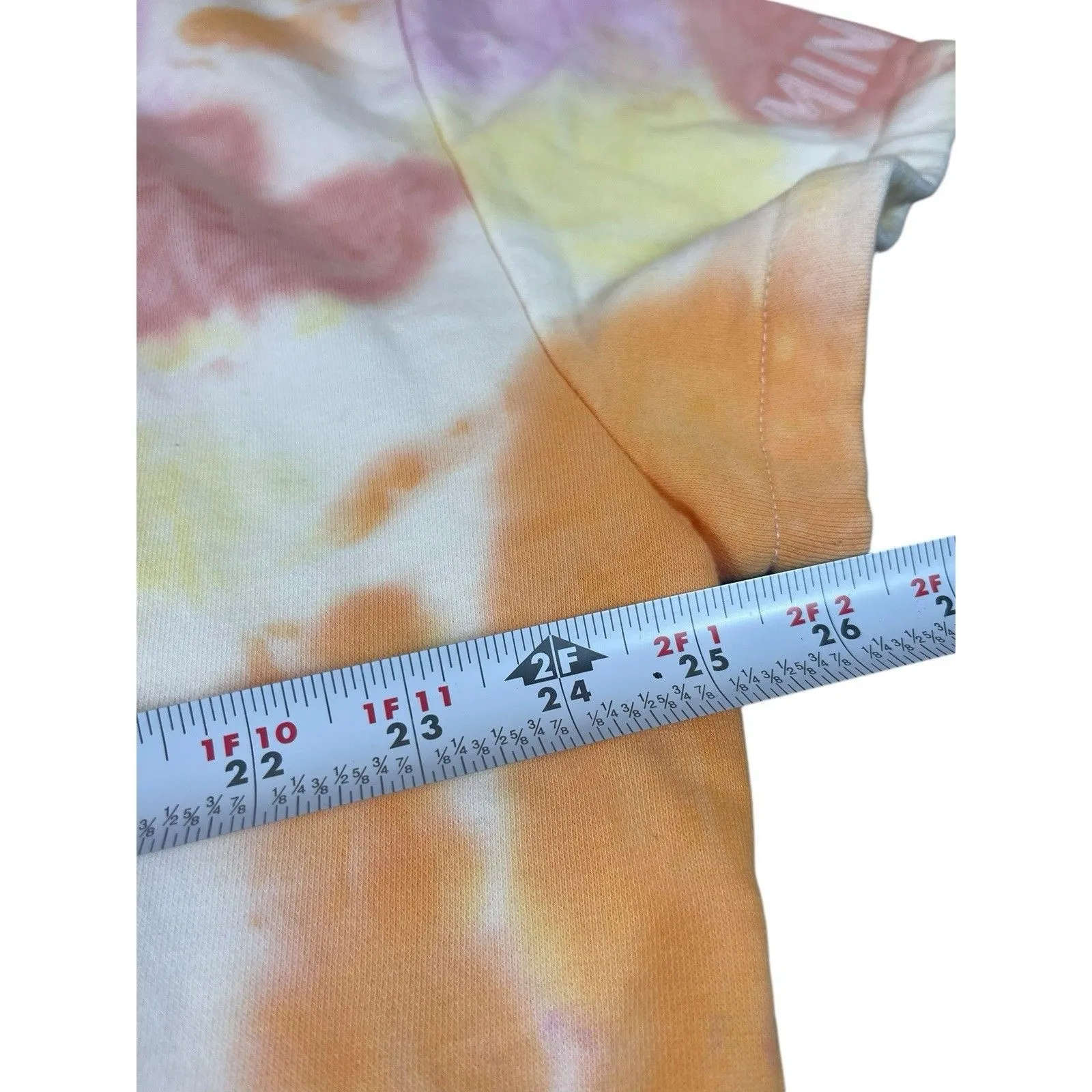 Disney Minnie Mouse Tie Dye Sweatshirt 1X Orange Purple Crop Short Sleeve - Image 12