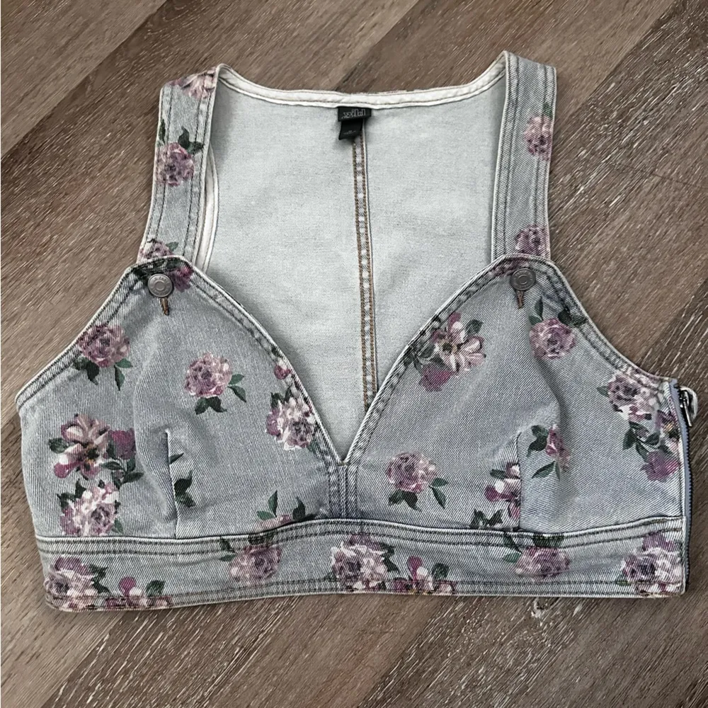 Floral Denim Vest | - Image 4