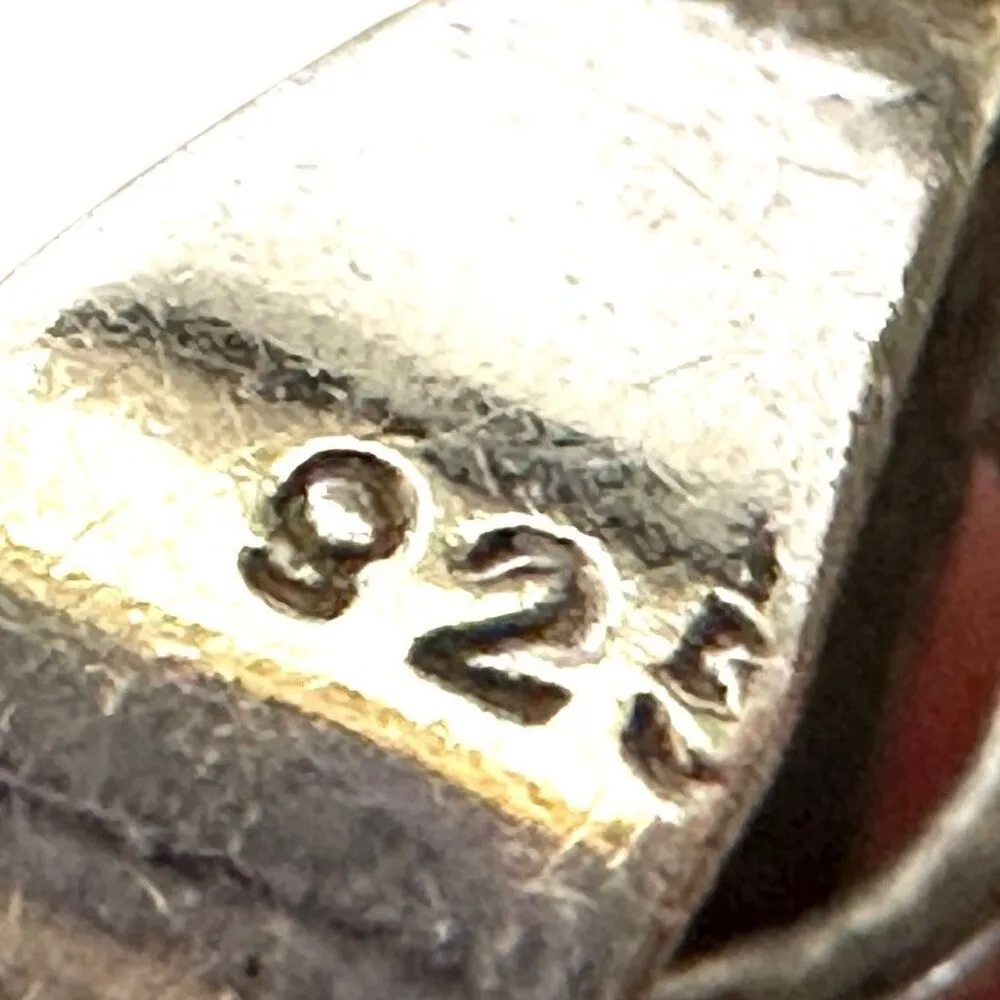 Sterling silver vintage druzy moonstone amber and garnet pendant - Image 6