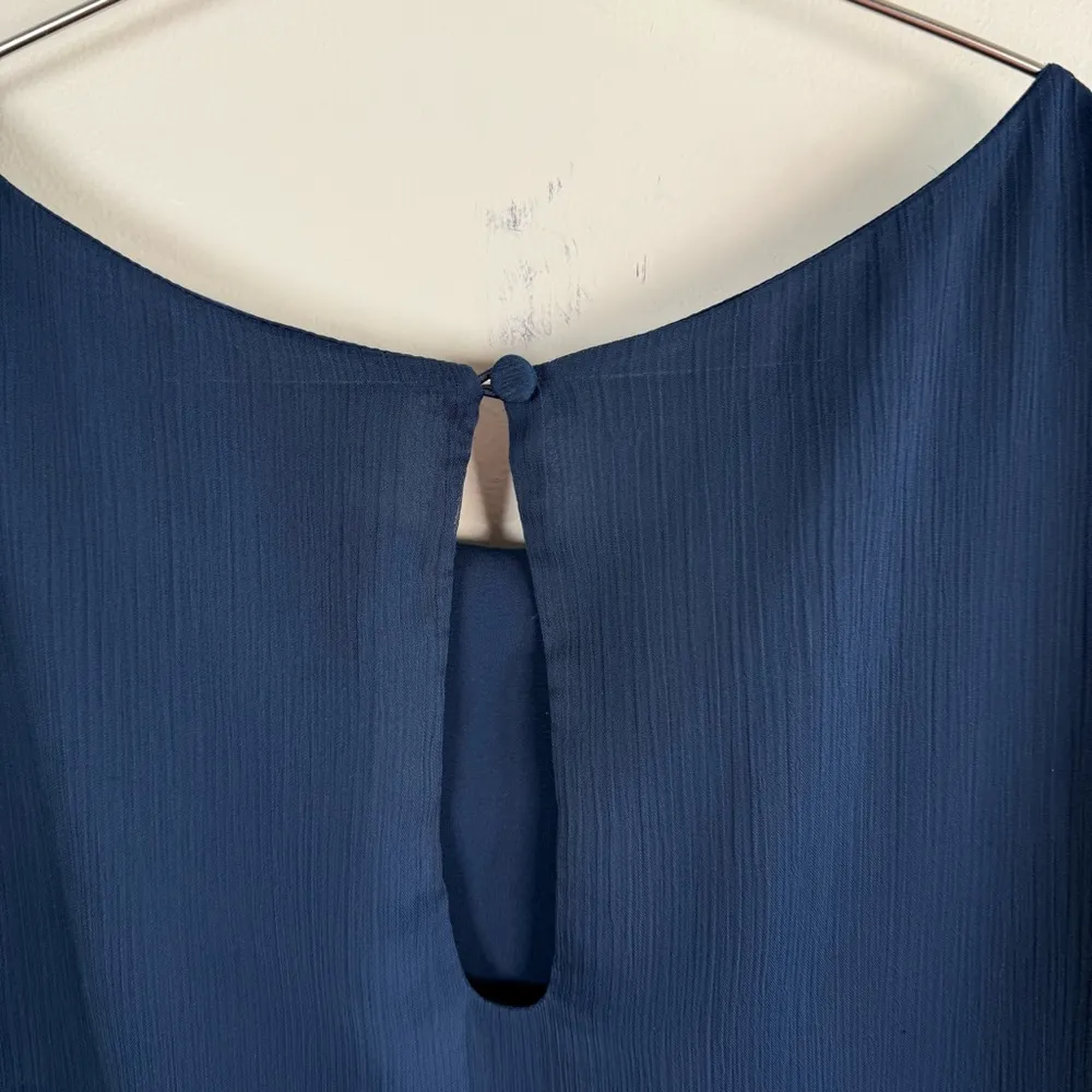 Alice + Olivia Navy Odette Flutter Sleeve Dress - Image 7