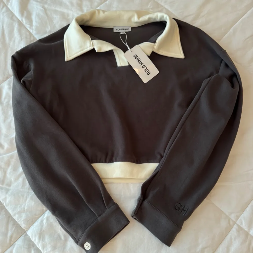 Gold Hinge CHARCOAL PULLOVER TOP Gray Size XS - Image 3