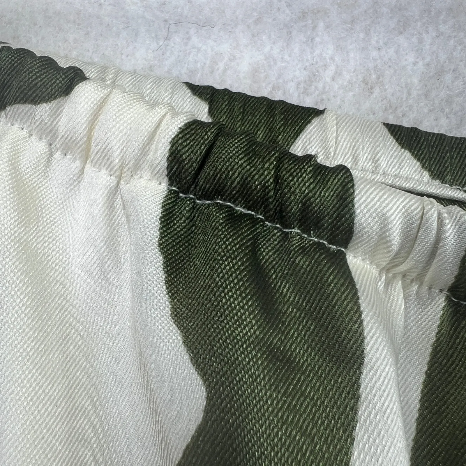 Rails Damani Noto Wide Leg Pants Green White Satin Geo Print Classy Dressy Sz S - Image 10