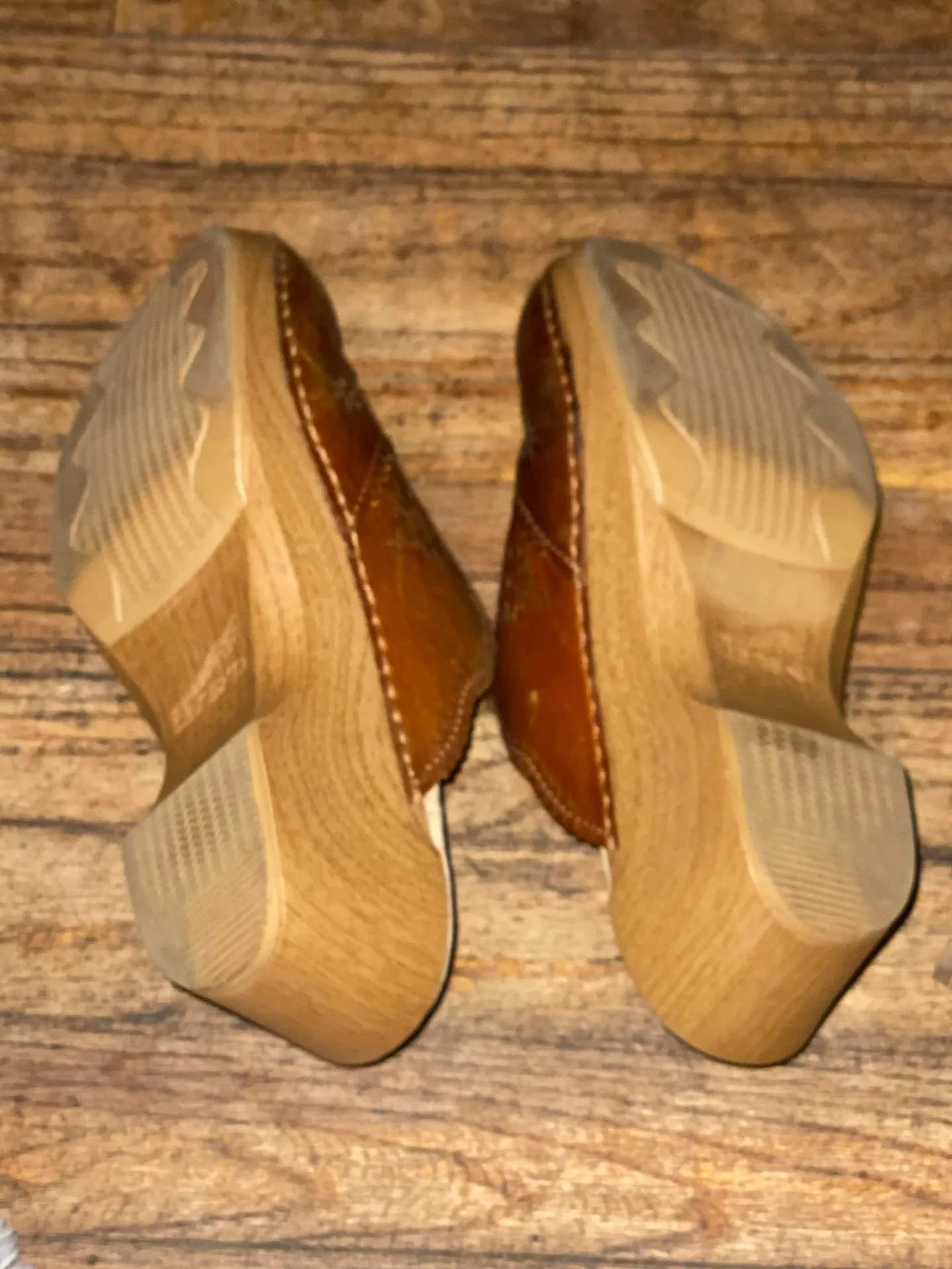 Dansko Skylar Laser Cut Out Brown Leather Mules Clogs - Image 9