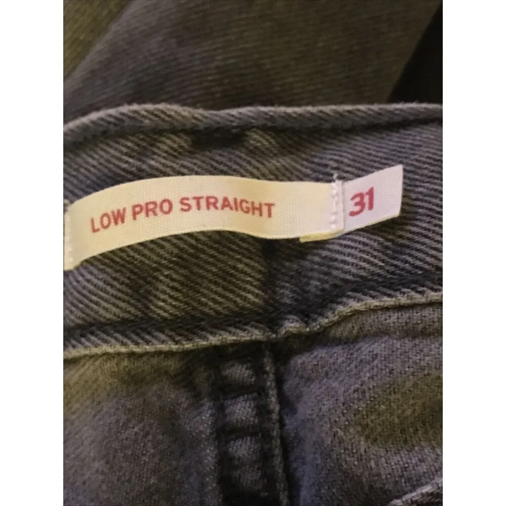 LEVI’s WOMENS LOW PRO STRAIGHT RELAXED FACTORY BLEACH SPOT GREY JEANS Sz 31 NWT - Image 5