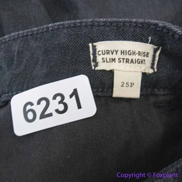 NEW Madewell Petite Curvy High-Rise Slim Straight Jeans in Richgrove‎ Wash, 25P - Image 14