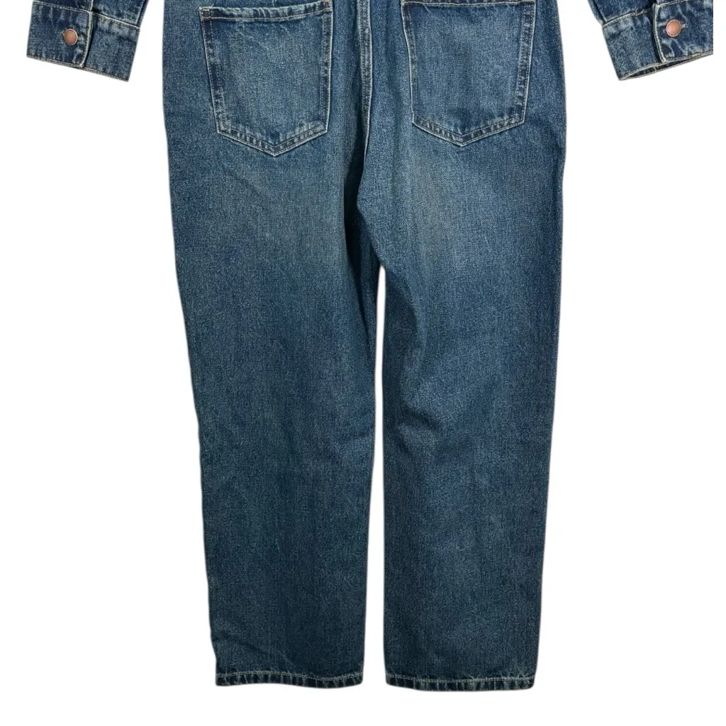NEW Zara Straight Leg Denim JumpSuit Size Medium - Image 7