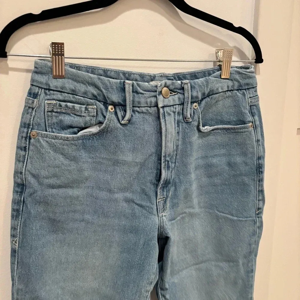 Good American Womens Denim High Rise Jeans Bootcut Distressed Size 8/29 RN151301 - Image 5