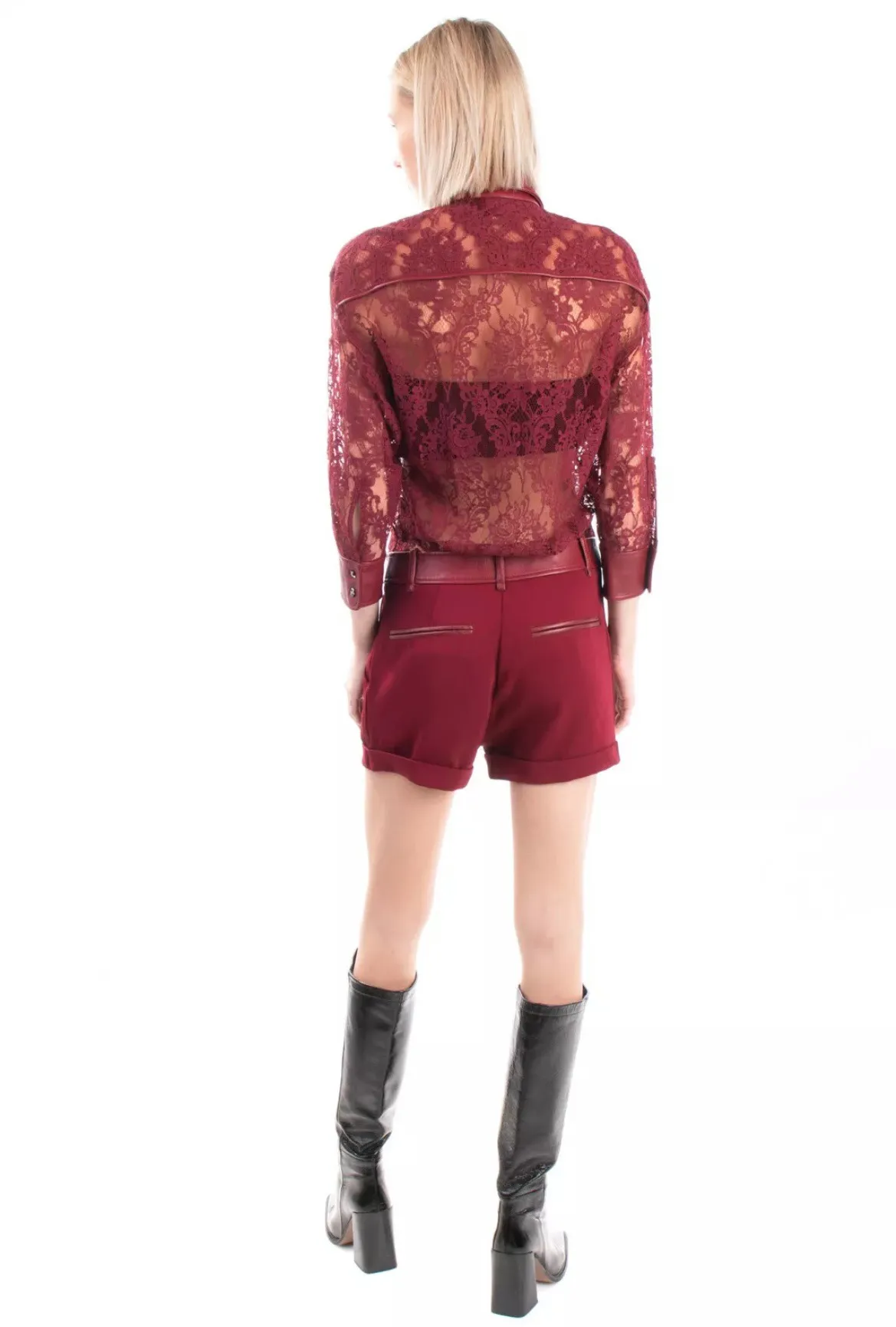 Bloomingdales Philipp Plein Limited Edition Lace & Crepe Playsuit - Image 5