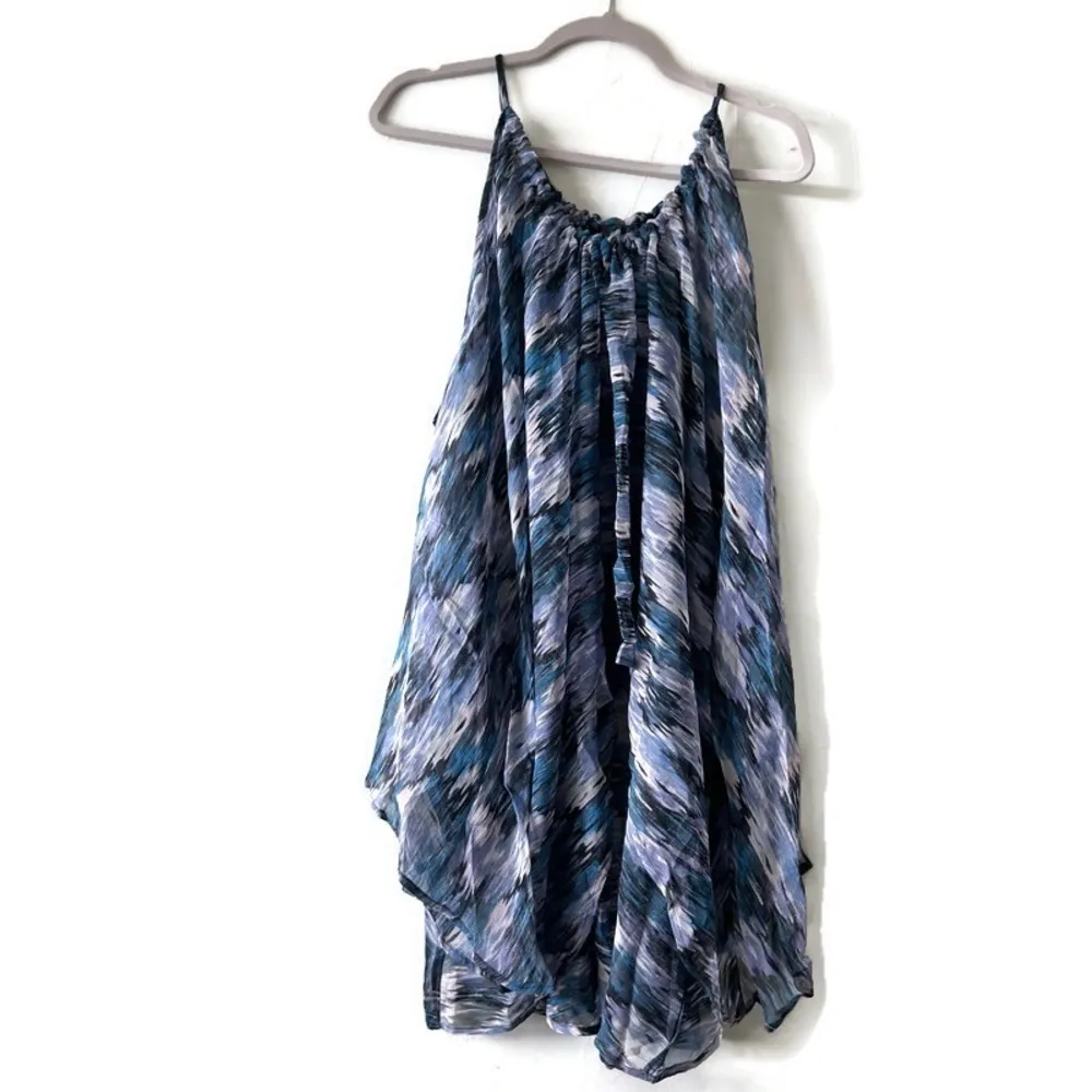 Planet Blue swim Cover Up flowy dress ONE SIZE Cold Shoulder blue purple - Image 11