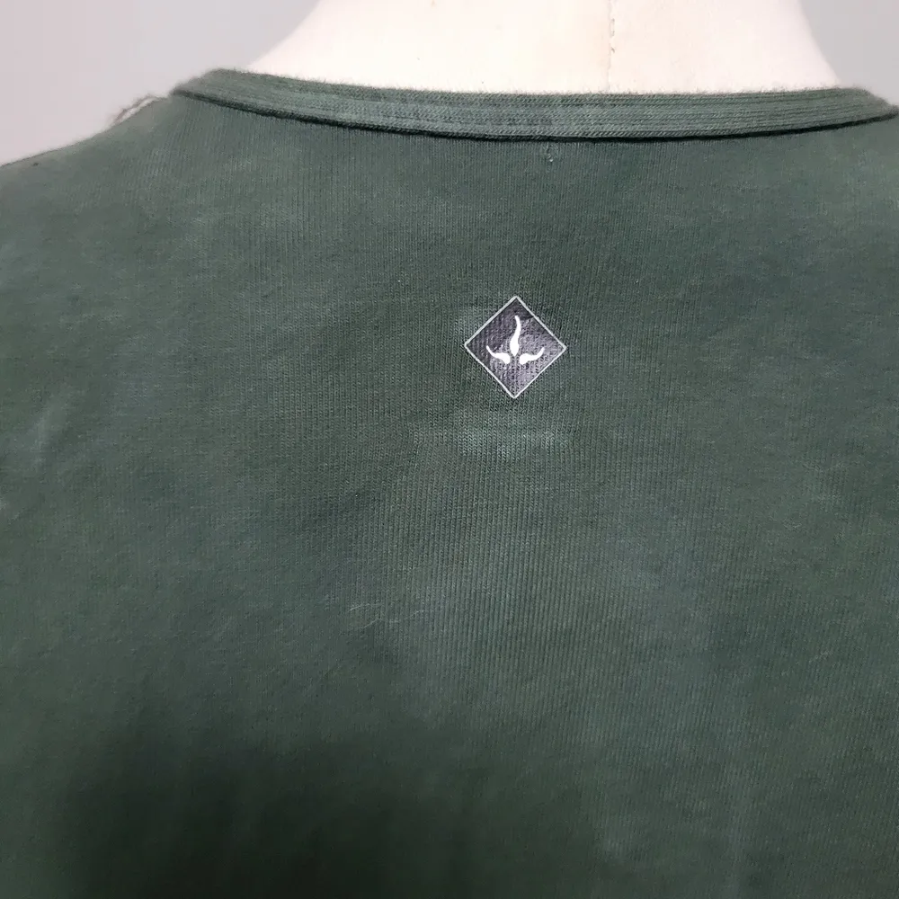 Prana dark green tie dye cuff tie front cropped cardigan size small - Image 5