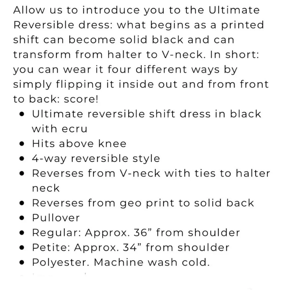 NWT White House Black Market Ultimate Reversible Geo/Solid Shift Dress - Image 14